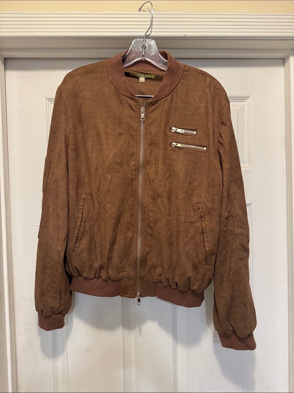 Gianni Bini Brown Suede Bomber Jacket
